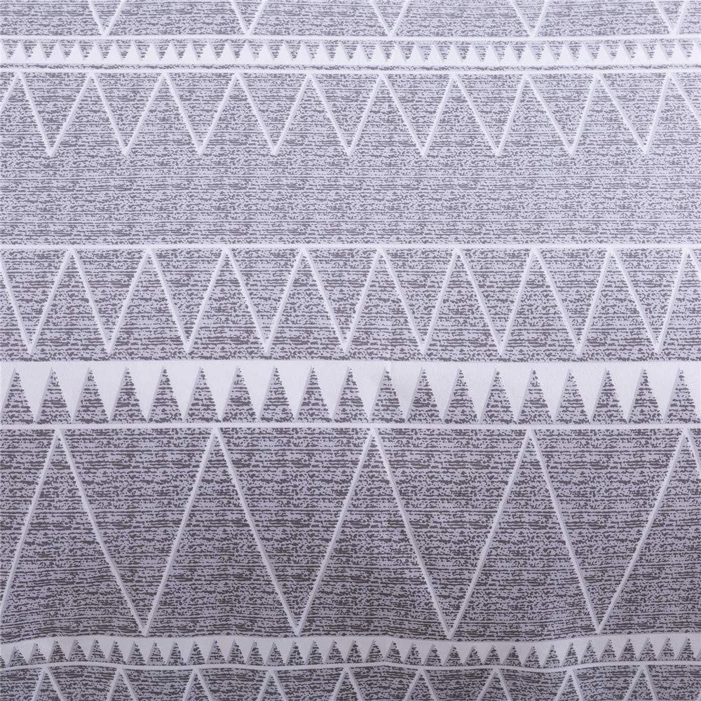 3 Pcs King Boho Duvet Cover, Black Geometric Pattern Printed on White Bohemian Comforter Cover Bedding Set (Grey Geometric)