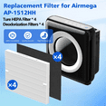 thumbnail image 2 of AP-1512HH Replacement Filter Compatible with Coway Airmega AP-1512HH and Airmega 200M air Puri-Fier, AP-1512HH-FP, AP-1518R, AP-1519P, 4 HEPA Filter, 4 Carbon Filters, Compared to Part #3304899, 2 of 5