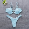 thumbnail image 3 of Women 2pcs Push-up Padded Bra Bandage Bikini Set Swimsuit Triangle Swimwear Bathing Blue XL, 3 of 4