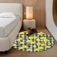 thumbnail image 2 of Small Round Rug 3Ft Washable Non-Slip, Yellow Lemons Circle Area Rugs for Living Room Bedroom, Summer Fruits Leaves Black White Buffalo Plaid Indoor Floor Mats Carpet Runner for Home Decor, 2 of 8
