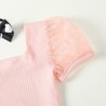 thumbnail image 5 of NZRVAWS 6T Little Girls Outfits Set 6-7 Years Little Girls Short Sleeve Top Shorts with Headband 3PCS Little Girls Summer Clothes Pink, 5 of 8