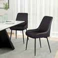 thumbnail image 2 of HOMCOM Dining Chairs Set of 2, PU Leather Kitchen Chairs with Metal Legs, 2 of 10