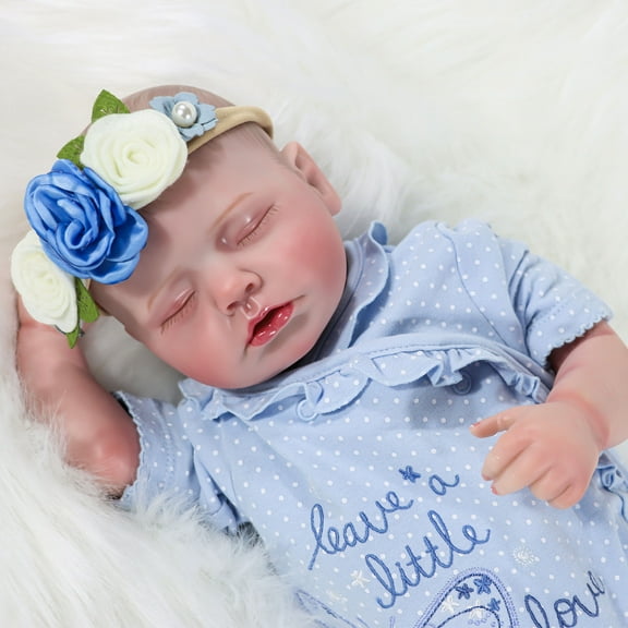 JRLCGYP 22-Inch Lifelike Reborn Baby Dolls Girl Set, Realistic Silicone Vinyl Weighted Newborn Toddler Boy Doll, Removable Accessories - Gift for Collectors and Kids 3 