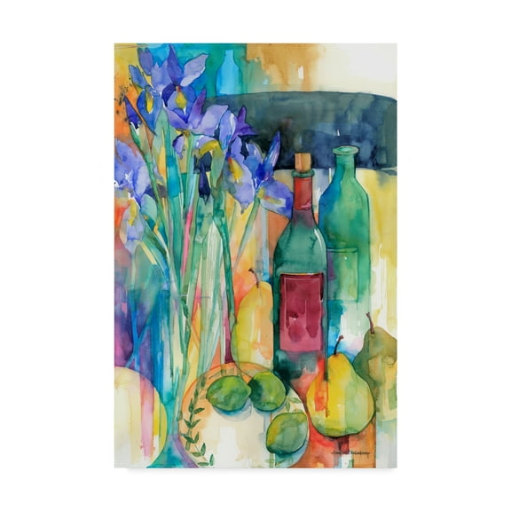 Trademark Fine Art 'Table Scape With Irises' Canvas Art by Annelein Beukenkamp