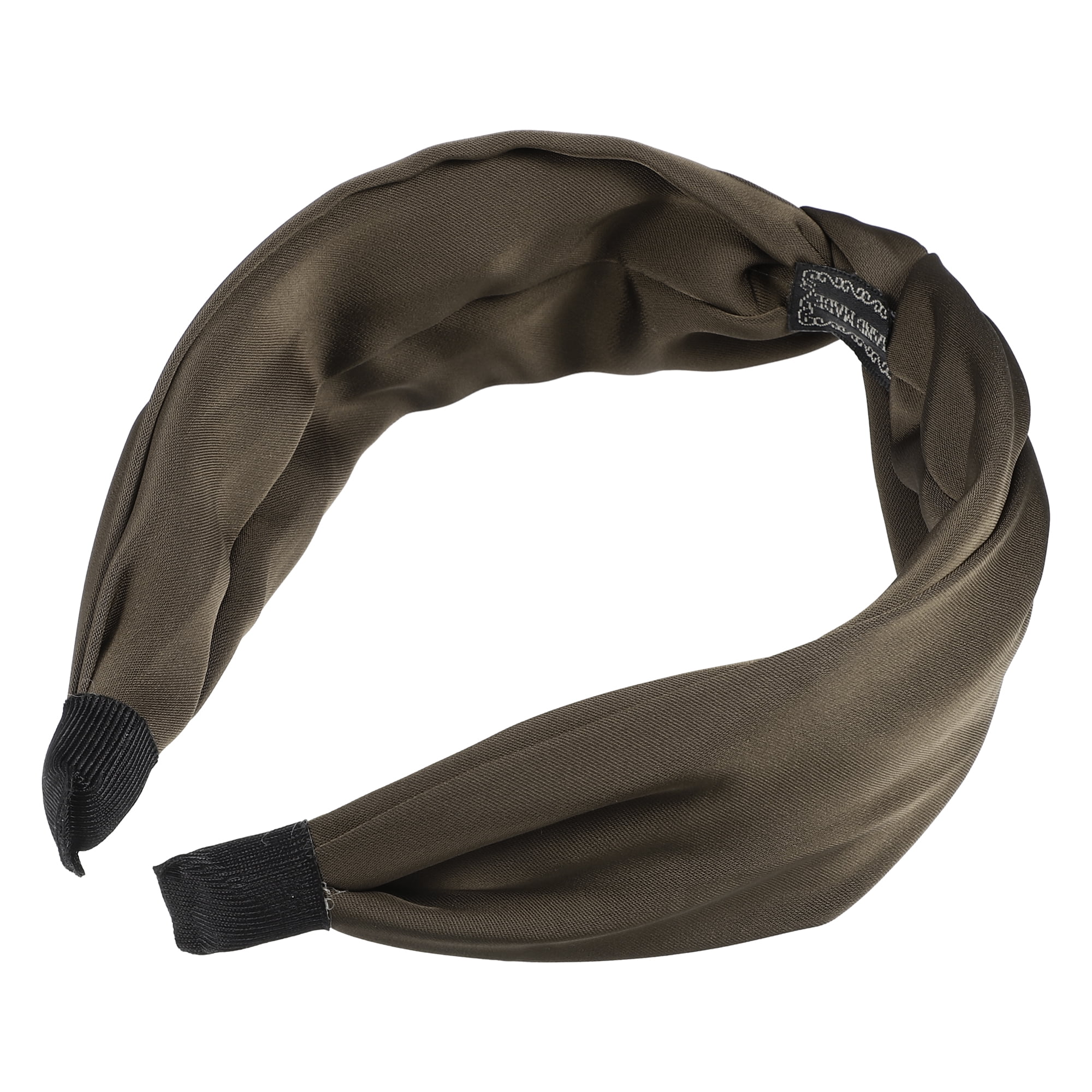 Unique Bargains Satin Twist Headband Hairband for Women 1.2 Inch Wide Light Brown