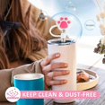 thumbnail image 3 of 4 Pack Silicone Straws Cover For 40 Oz Straw,reusable Drinking Straw Lids For 0.4 Inch Straws White & Pink, 3 of 4