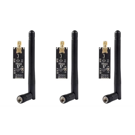 NRF24L01 PA LNA Wireless Transceiver Transceiver Module 1100-Meter Long-Distance with Antenna 3Set,3 * Wireless Module 3 * Antenna,Black