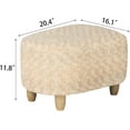 thumbnail image 3 of Small Foot Rest Stool Ottoman, 20" Footstool Footrest with Wood Legs, for Under Office Desk, Living Room, 3 of 6