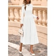thumbnail image 3 of Vestido PRETTYGARDEN 2025 de punto midi blanco con mangas largas - S, 3 of 8