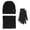 Black, variant on Dyfzdhu Winter Hat Scarf Gloves Set Fleece Warm Knit Neck Warmer Wool Thermal Cap Outdoor Sport Ski Bike Mittens Men Women Grey