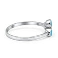thumbnail image 3 of New Design Petite Dainty Lab-Created Blue Opal Ring Band 925 Sterling Silver Size 9, 3 of 5