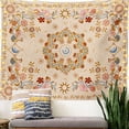 thumbnail image 4 of Tapiz de pared bohemio, tapiz floral de vid, tapiz celestial para colgar en la pared, tapices de sol, luna y estrellas (crema, mediano (50 x 60 pies)) JAMW Sencillez, 4 of 5