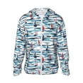 thumbnail image 2 of Uemuo Boat In Ocean Pattern Women's Full Zip UPF 50+ Sun Protection Hoodie Jacket Long Sleeve Sun Shirt Hiking Outdoor Performance with Pockets-3X-Large, 2 of 9