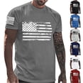 thumbnail image 4 of WTXUE Mens T-Shirts, Men's Flag Print T Shirts Graphic Tees Athletic Running Gym Workout Round Neck Short Sleeve Tab Activewear T-Shirt, Dark Blue, 4 of 4