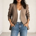 thumbnail image 6 of IUYRTFE Women's Collarless Open Front Blazer Long Sleeve Casual Workwear Jacket Solid Color, 6 of 9