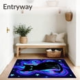 thumbnail image 3 of ODIKA 4'x6' Machine Washable Non-Slip Area Rug, Mystical Feline Under Celestial Night Sky DIY Project High Traffic Rug, Black, 729844, 3 of 7