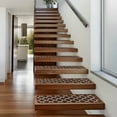 thumbnail image 2 of Set of 15 Skid-Resistant Carpet Stair Treads – Moroccan Trellis Lattice – Coffee Brown & Vanilla Cream – 8 In. X 26 In., 2 of 5