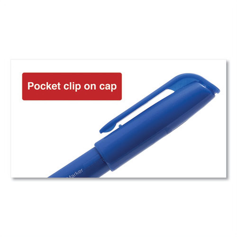 Pen-Style Permanent Marker, Fine Bullet Tip, Blue, Dozen | Bundle of 10 Dozen