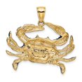thumbnail image 3 of 14k Yellow Gold Crab Pendant with Blue and Red Enamel, Realistic Zodiac Cancer Necklace for Men and Women, Nautical Marine Life Jewelry, Ocean Style Charm for Astrology and Beach Lovers, 3 of 5