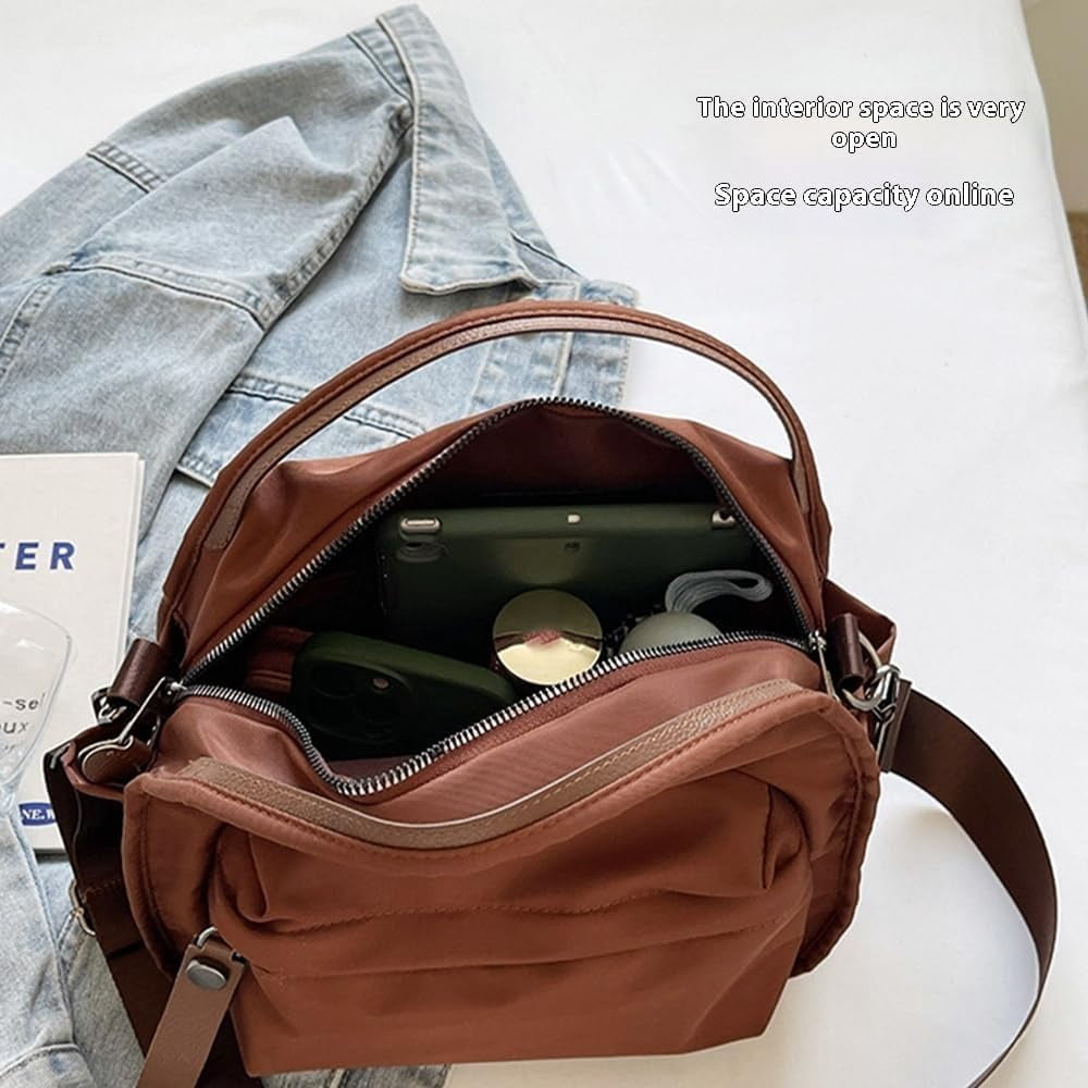 Shoulder Bag for Women, Large Capacity Water Repellent Nylon Crossbody Bag with Multiple Pockets