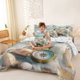 thumbnail image 4 of Erosebridal Nautical Coastal 7 Pieces Bedding Comforter Set,Summer Vocation Cute Sea Seashell Full Bedding Set For Kids Girls,Reversible, 4 of 7