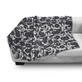 thumbnail image 3 of Floral Soft Flannel Fleece Blanket, Dark Charcoal Gardening Flowers Leaves and Swirls Modern Art Print Image, Cozy Plush for Indoor and Outdoor Use, 60" x 80", Dark Navy Blue White, by Ambesonne, 3 of 6