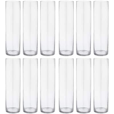 12 Pack: 14" Cylinder Glass Vase by Ashland