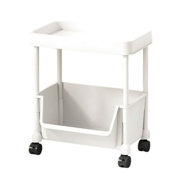 Kitchen Storage Rack,Multi Layer Movable Plastic Storage Rack with Wheels - Large Capacity Organizer for Living Room Bedroom Bathroom Kitchen