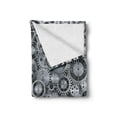 thumbnail image 2 of Clock Soft Flannel Fleece Throw Blanket, Realistic Look Cogwheels Mechanism Gear Engineering and Technologic Themed Pattern, Cozy Plush for Indoor and Outdoor Use, 60" x 80", Grey Grey, by Ambesonne, 2 of 6