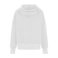 thumbnail image 5 of Jinhomg Womens Casual Hooded Sweatshirts Trendy Full Zip Drop Shoulder Jacket Fall Comfy Long Sleeve Solid Tops with Pocket White M, 5 of 6