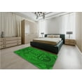 thumbnail image 5 of Ahgly Company Machine Washable Indoor Square Transitional Green Area Rugs, 5' Square, 5 of 7