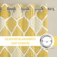 thumbnail image 6 of Yellow Geometric Kitchen Curtains Window Panels, Morocco Modern Abstract Plaid Art Insulated Window Treatment Curtain, Grommet Curtains for Bedroom/Living Room/Bathroom, 2 Piece 52"Wx72"L, 6 of 8