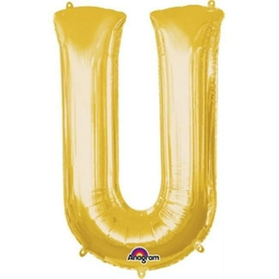 Anagram - 34 Letter 'U' Mylar Balloon - Gold