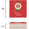 thumbnail image 3 of FMSHPON Merry Christmas Santa Claus Set of 8 Coaster for Drinks, Absorbent Ceramic Stone Coasters Cup Mat with Cork Base for Home Kitchen Room Coffee Table Bar Decor, 3 of 4