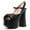 Black, variant on YDN Women Cute Bowknot Peep Open Toe Slingback Platform Sandals Chunky High Heels Ankle Strap Pumps Dress Prom Shoes Size 11 Dark Green