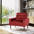 thumbnail image 3 of Betsy Velvet Armchair Modern Glam Button-Tufted Waffle Stitching, 3 of 11