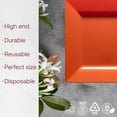 thumbnail image 2 of Smarty Had A Party Disposable Plastic Dinnerware, 9.5" Heavy Duty Square Orange Plates for Parties and Events, Bulk Supplies for All Occasions (120 Count), 2 of 14