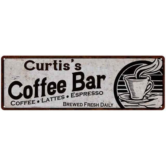 Curtis's Coffee Bar Sign Kitchen Decor 6x18 206180007317