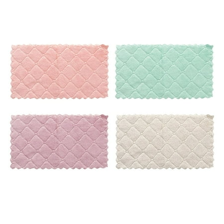 

QWY 2Pcs Dish Cloth Double-Sided Two-Color Dish-Washing Towel Coral Hanging Cloth Scouring Pad