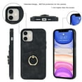 thumbnail image 5 of Allytech Finger Ring Wallet Case for iPhone 11 with Card Slots, PU Leather Minimalist Ring Stand Case Slim Protective Cover for Apple iPhone 11,Black, 5 of 8