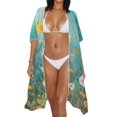 thumbnail image 3 of HELLHERO Quick Dry Bathing Suit Cover Up for Beach High Quality Fabrics Breathable Long Kimono Swimsuit Cover Up Dandelion, 3 of 6