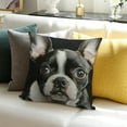 thumbnail image 3 of Autua Boston Terrier Dog Decorative Throw Pillow Covers Pillows Case Square Cushion Cover Standard Pillowcase for Sofa Couch Bedroom Patio  12x12in, 3 of 5