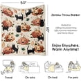 thumbnail image 3 of Fall Thanksgiving Throw Blankets,Pumpkin Black Cats Maple Leaves Farmhouse Blanket Throw, Flannel Fleece Throw Blanket for Home Living Room Couch Bed Chair or Dorm Decor 60"x50", 3 of 7