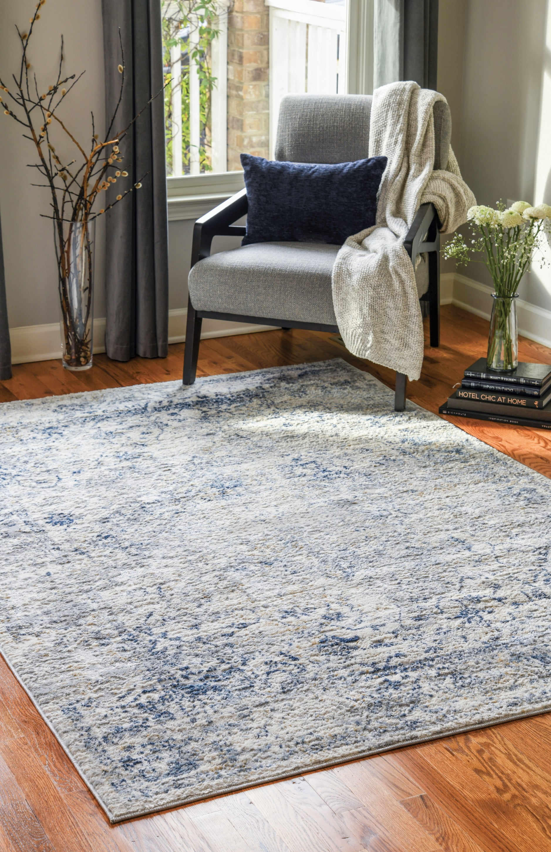 United Weavers Dawson Affection Transitional Bordered Area Rug, Blue, 12'6" x 15'