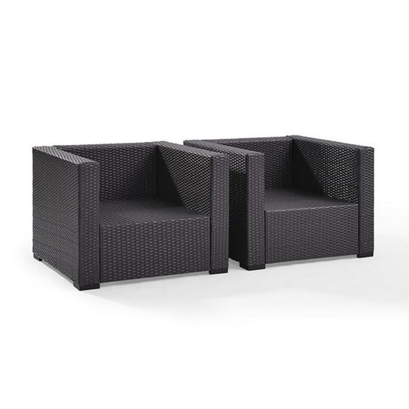 Biscayne 2-Piece Sectional Outdoor Wicker Seating Set - Sleek Design, Sturdy Construction, UV Resistant, Moisture Resistant Cushions, Hassle-Free Assembly