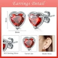 thumbnail image 3 of Briana Williams Birthstone Studs Earrings-925 Sterling Silver Jewelry Heart Studs Earrings for Wedding Party - January, 3 of 4