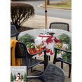 thumbnail image 4 of Outdoor Tablecloth with Umbrella Hole and Zipper, Grey Christmas Square Table Cloth 60x60 Inch Waterproof Tablecloth, Xmas Tree Snowflake Winter Gifts Picnic Table Cover for Patio Camping, 4 of 7
