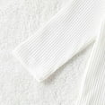 thumbnail image 4 of Infant Girl Size 8 Summer Clothes Toddler Baby Set Baby Girl Bulk Items Mom Child Matching Sweaters Blanket with Headband Girls Long Sleeve Ruffle Romper Solid Ribbed Bodysuit With Pl White 0-3 Months, 4 of 7
