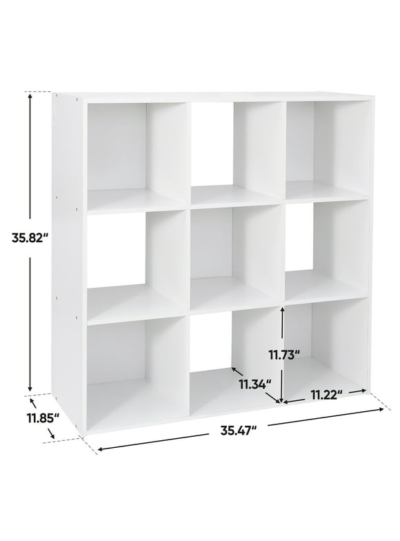 ZENSTYLE 9-Cube shelves Storage Organizer Bookshelf Display Cube Compartments, White