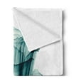 thumbnail image 2 of Flower Soft Flannel Fleece Throw Blanket, X-ray Image of a Rose Flower Romance Creative Nature Picture Print, Cozy Plush for Indoor and Outdoor Use, 50" x 70", Teal White, by Ambesonne, 2 of 5
